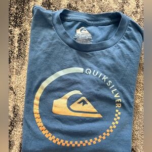 Quiksilver Navy Surf Tee with Yellow Graphic- short sleeve XL boys 18/20